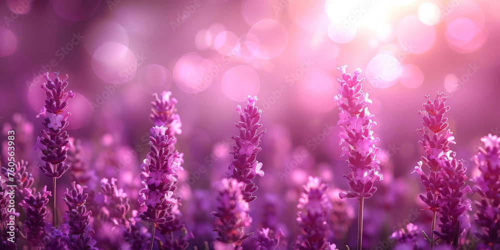 pink and purple Lavender field background on blurred background, banner , copy space pink and purple Lavender field background on blurred background, banner , copy space