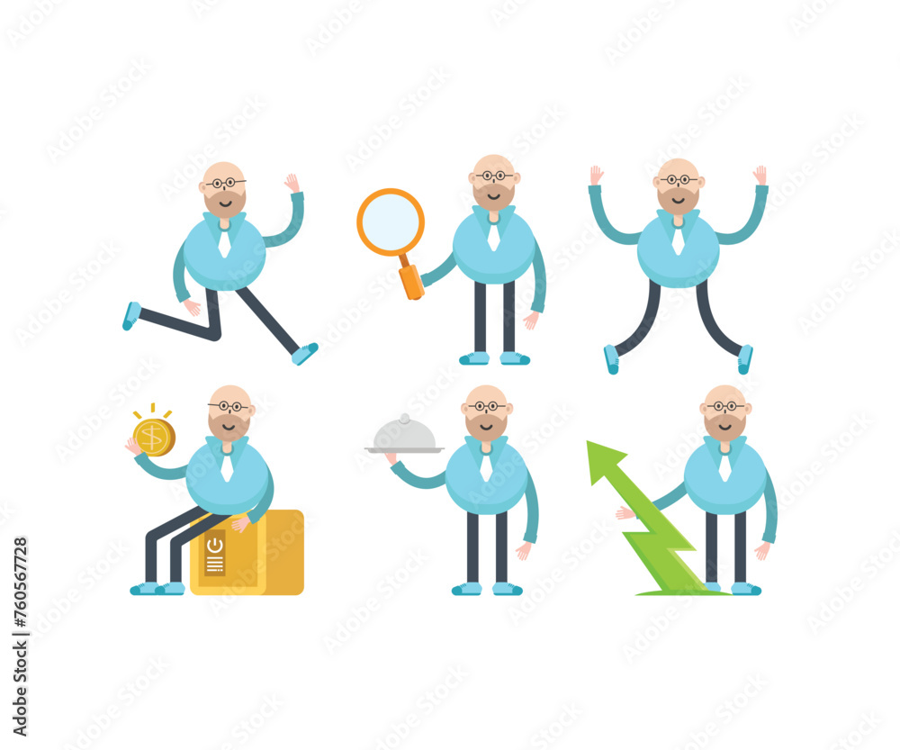 businessman characters set vector illustration businessman characters set vector illustration