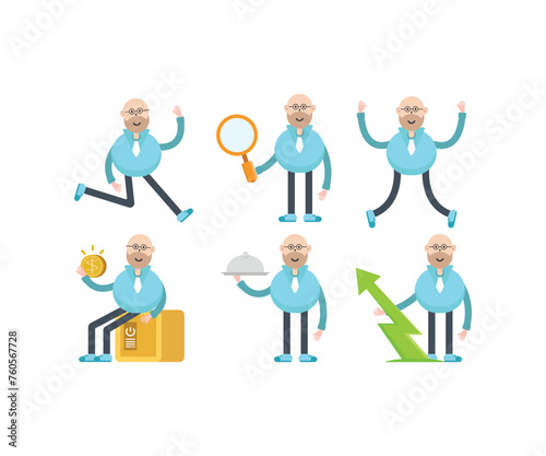 businessman characters set vector illustration