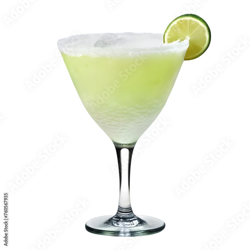 An Isolated Frozen Margarita Cocktail Drink, Transparent Background, PNG