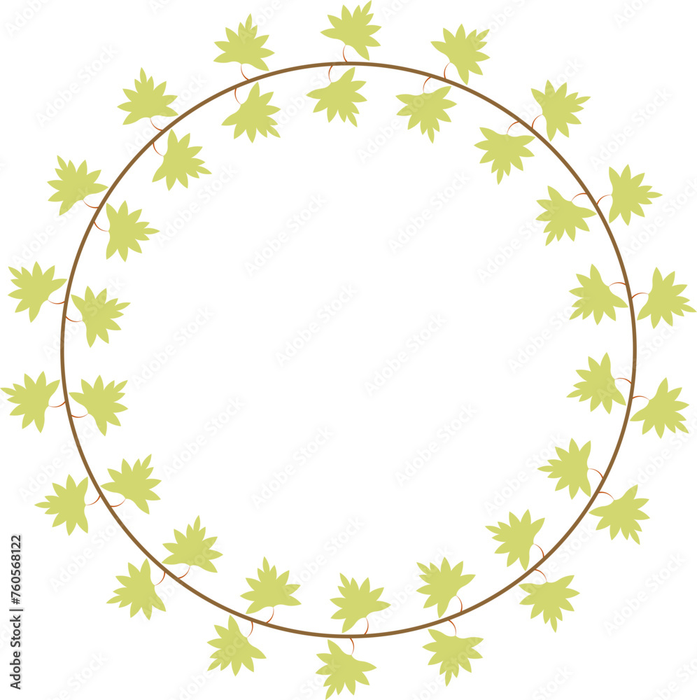 Abstract floral circle frame illustration        