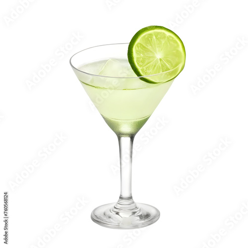 An Isolated Gin Gimlet Cocktail Drink, Transparent Background, PNG