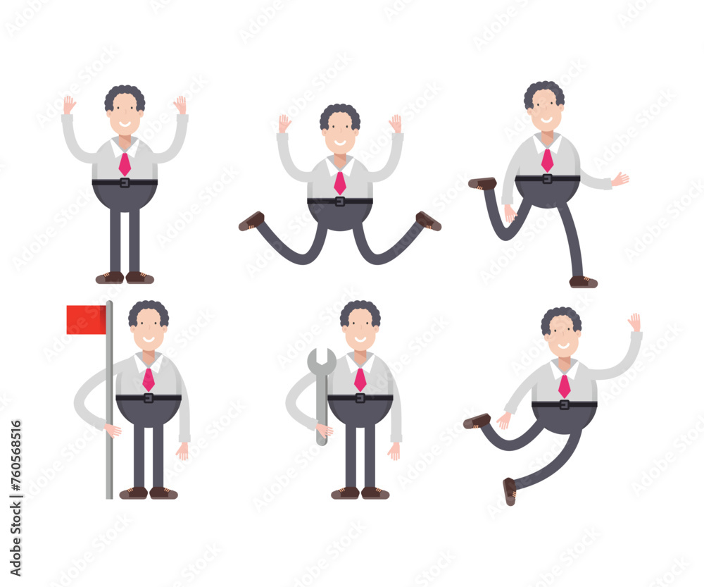 businessman character in various poses vector illustration businessman character in various poses vector illustration