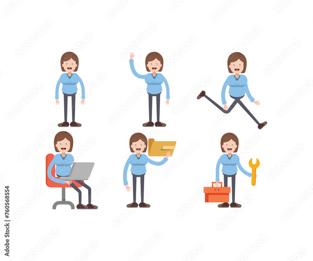 girl students in various poses vector illustration girl students in various poses vector illustration