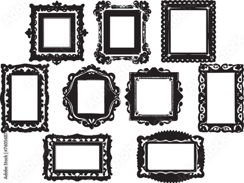Set frames. Hand drawn vector illustration 