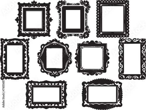Set frames. Hand drawn vector illustration	