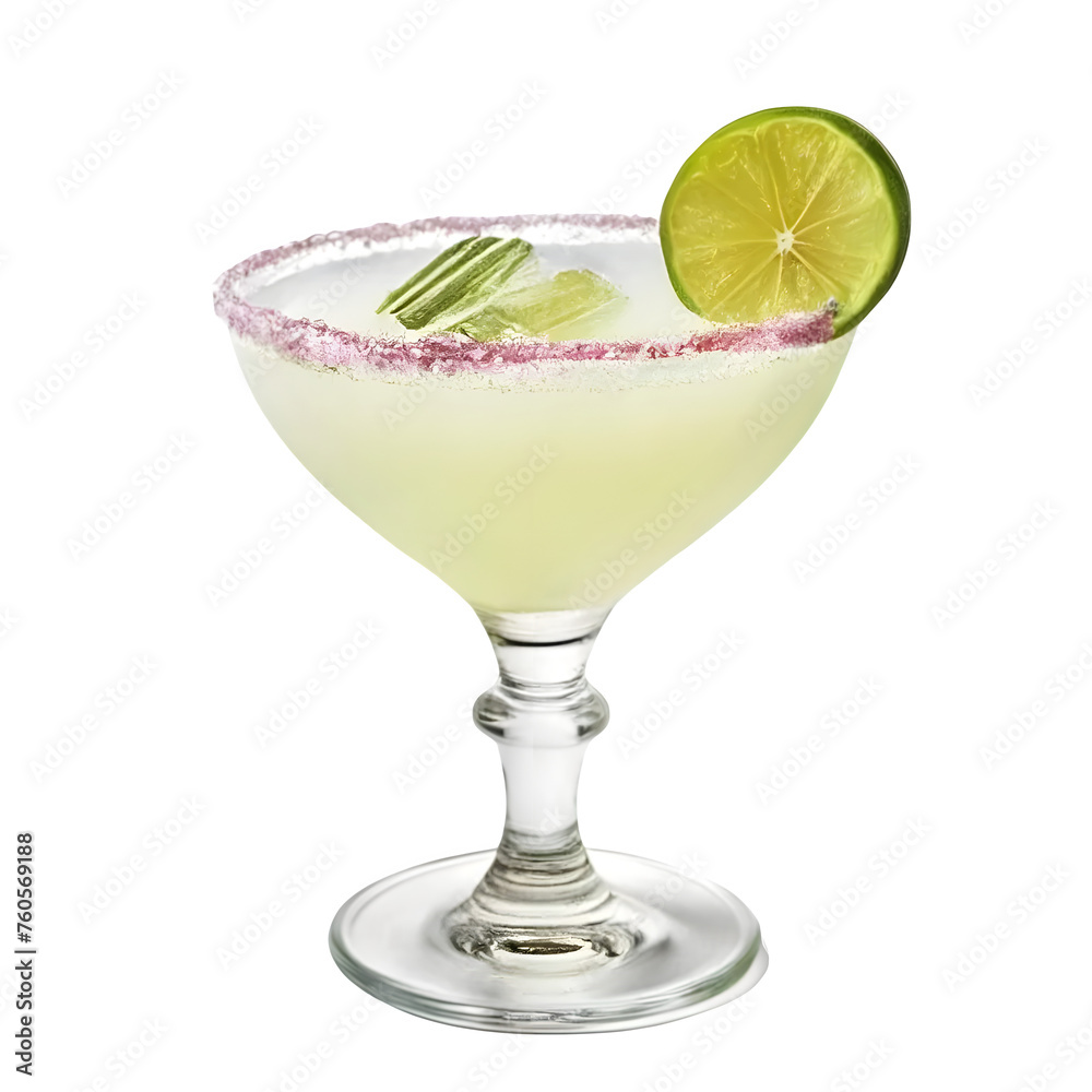 An Isolated Mezcal Margarita Cocktail Drink, Transparent Background, PNG