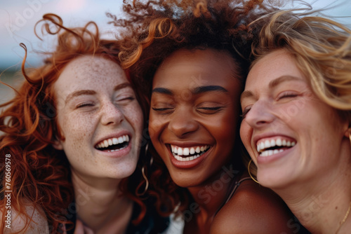 Beautiful, diverse women smilling photo