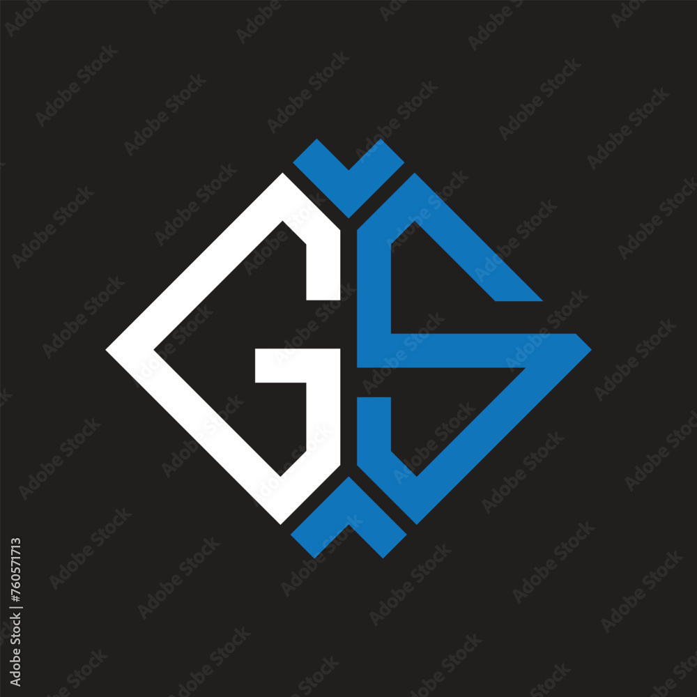 Fototapeta premium GS letter logo design on black background. GS creative initials letter logo concept. GS letter design. 