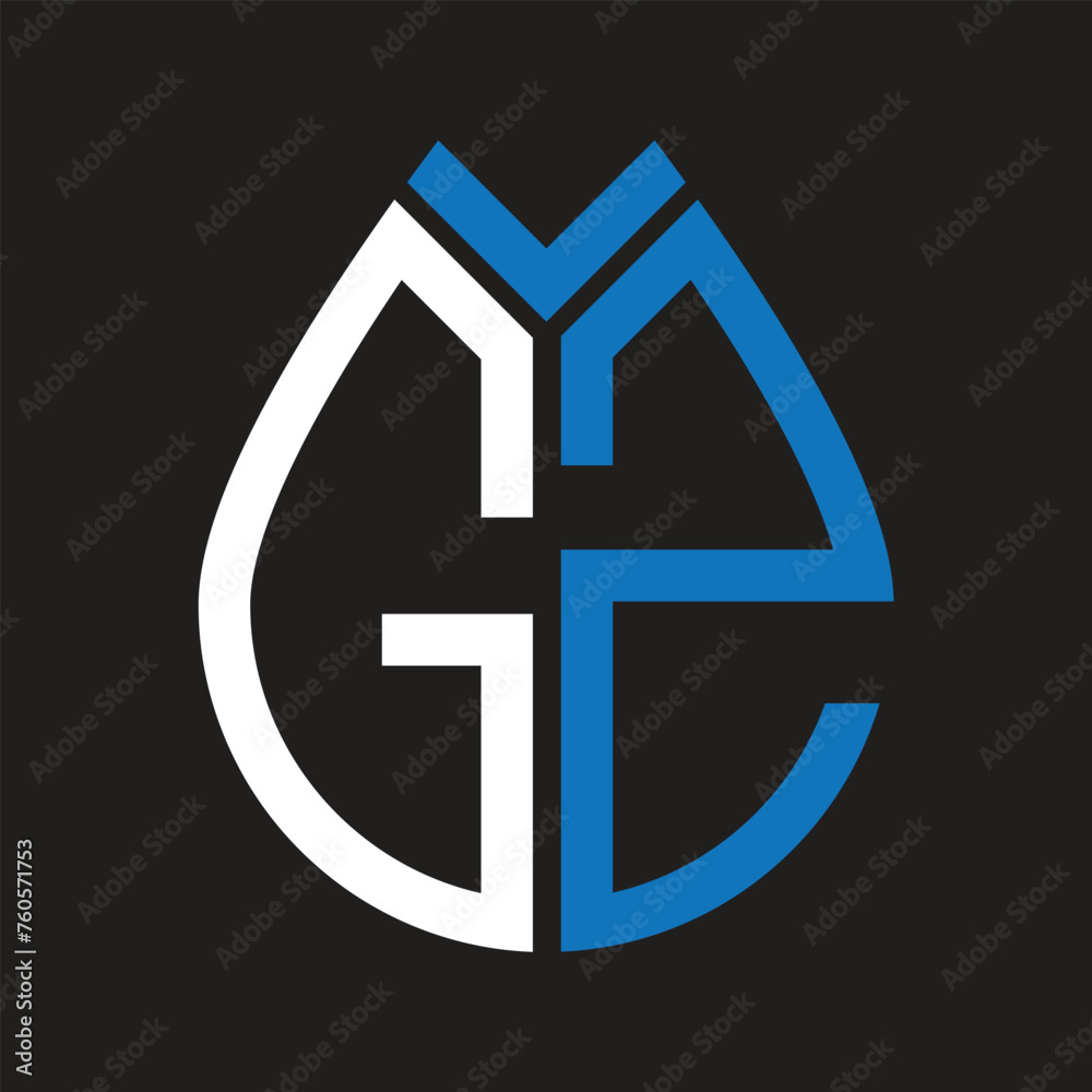 Fototapeta premium GZ letter logo design on black background. GZ creative initials letter logo concept. GZ letter design. 