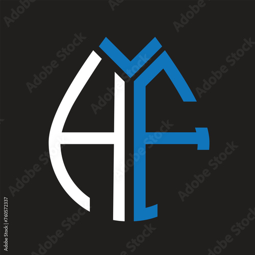 HF letter logo design on black background. HF creative initials letter logo concept. HF letter design.
 photo