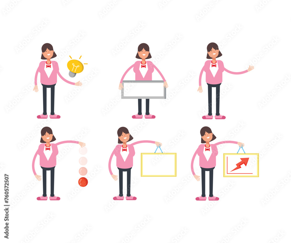 woman characters in various poses icons set vector illustration woman characters in various poses icons set vector illustration