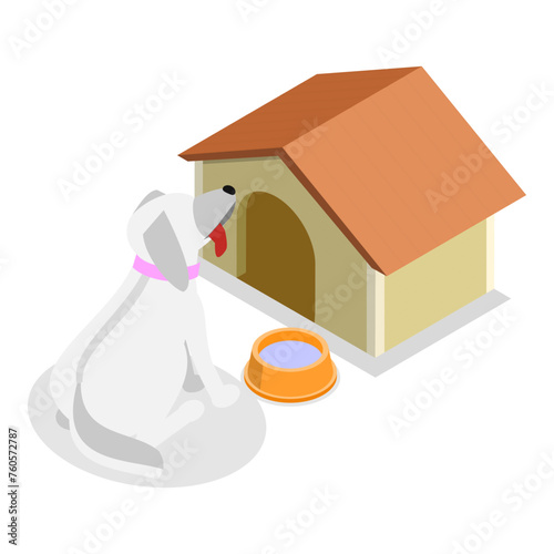 3D Isometric Flat Vector Set of Wild And Domestic Animals With Homes, Poultry Farming. Item 5