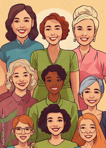 Women's Day celebrates women in various actions through illustration