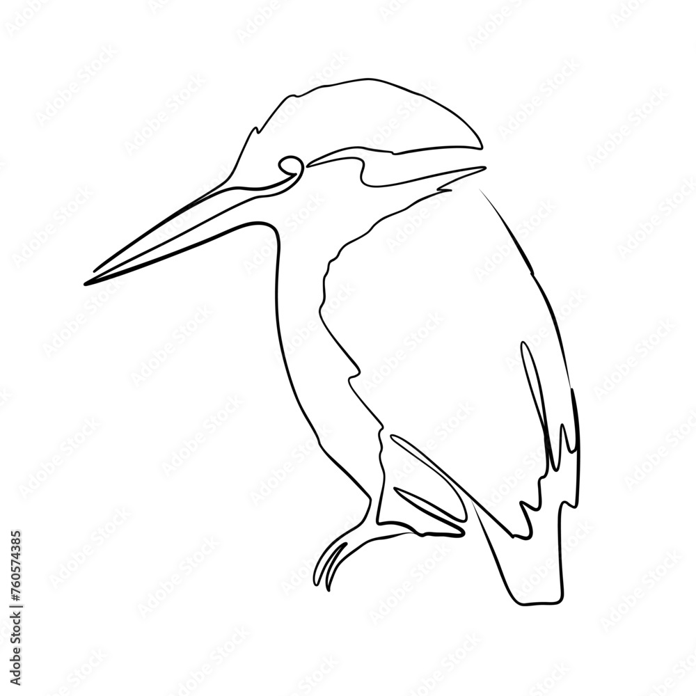 Obraz premium One continuous drawing line. Printed decorative poster with a bird