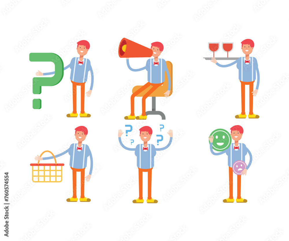 man character in various poses vector illustration man character in various poses vector illustration