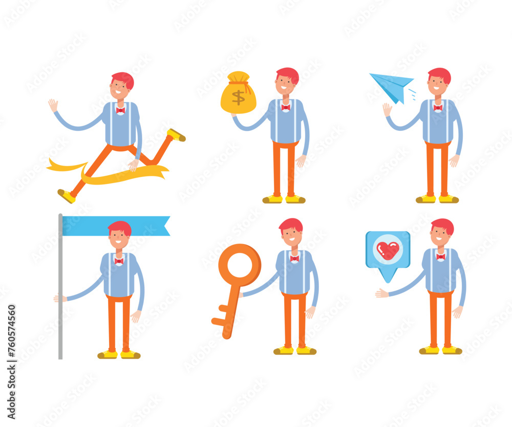 man character in various poses vector illustration man character in various poses vector illustration