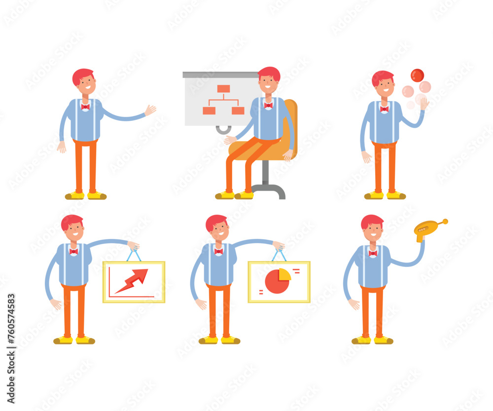 man character in various poses vector illustration man character in various poses vector illustration