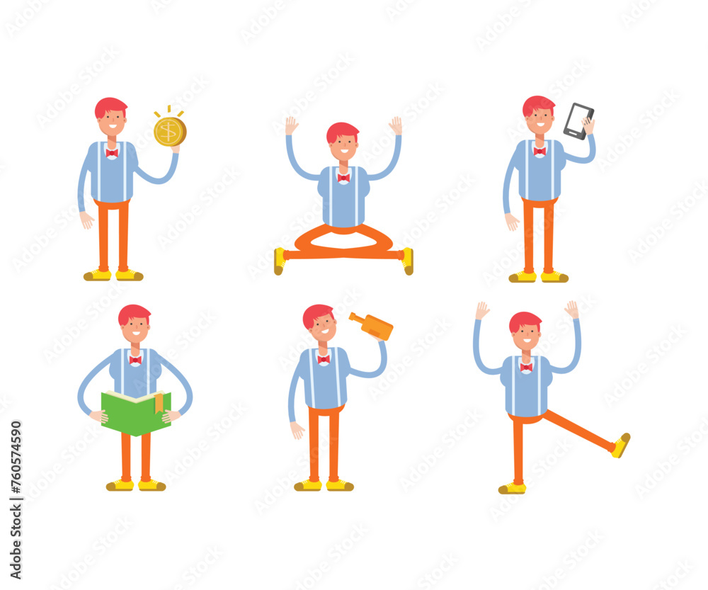 man character in various poses vector illustration man character in various poses vector illustration