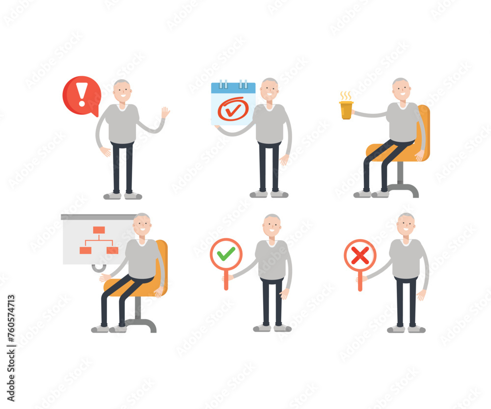 male character in various poses vector illustration male character in various poses vector illustration