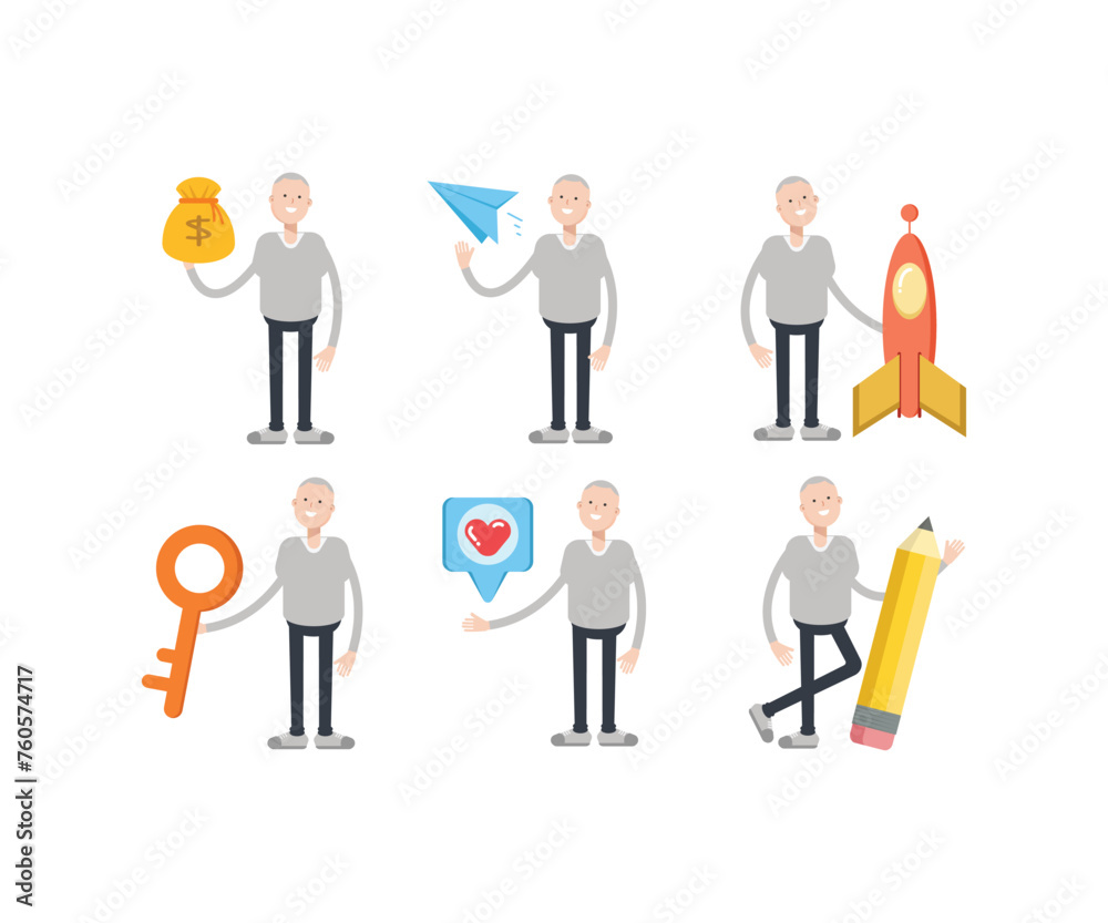 male character in various poses vector illustration male character in various poses vector illustration