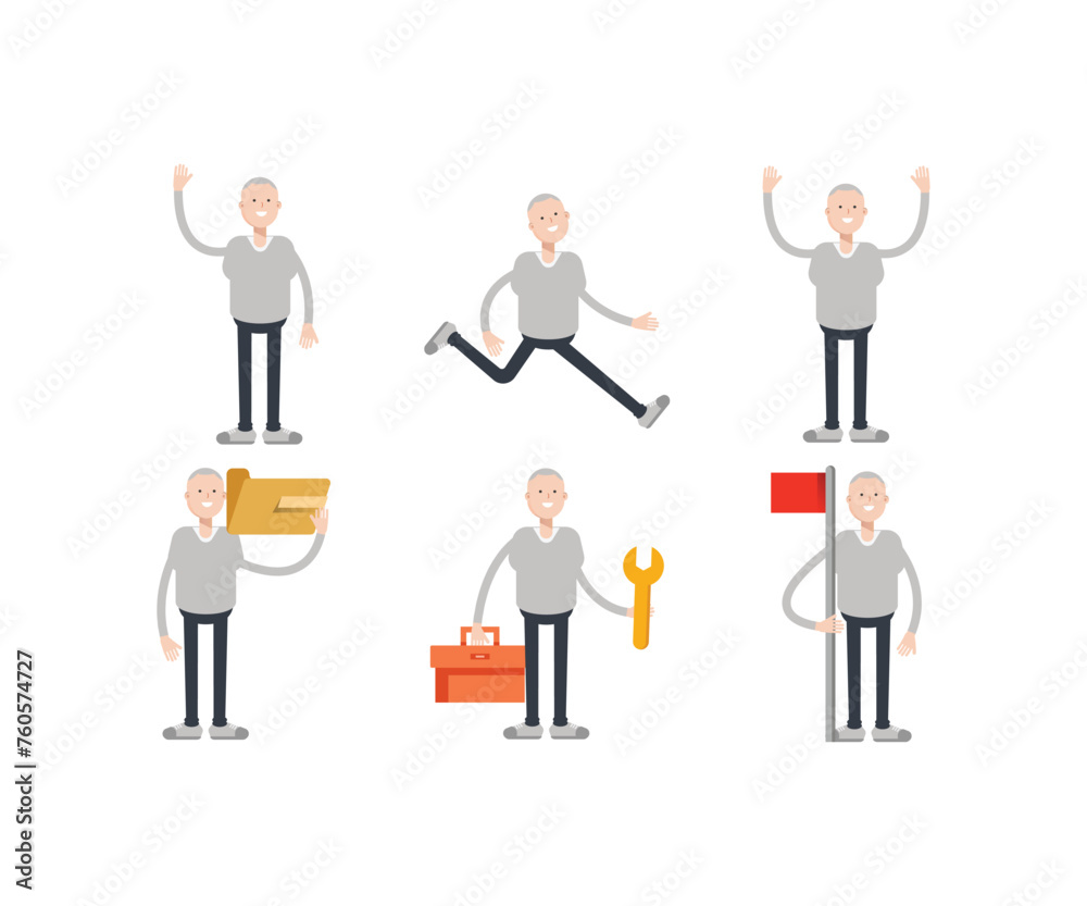 male character in various poses vector illustration male character in various poses vector illustration