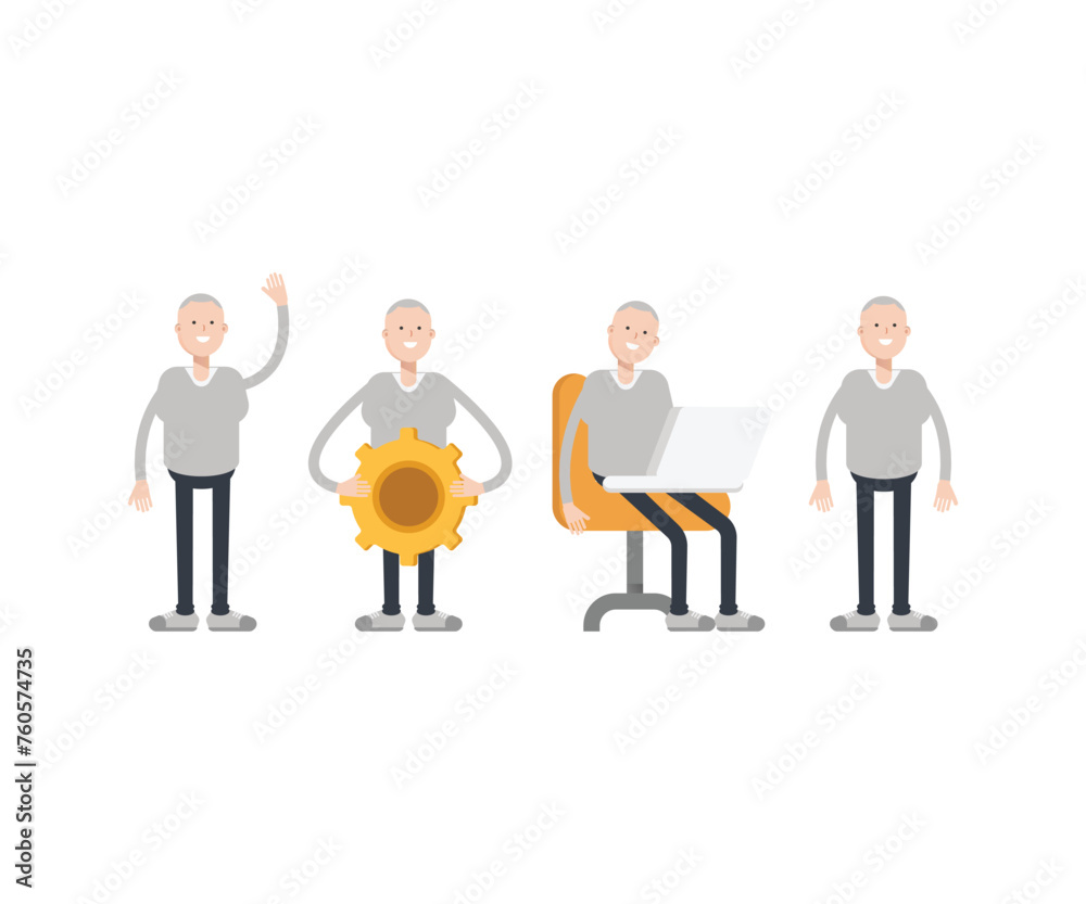 male character in various poses vector illustration male character in various poses vector illustration