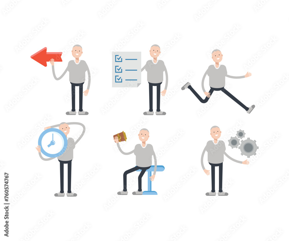 male character in various poses vector illustration male character in various poses vector illustration