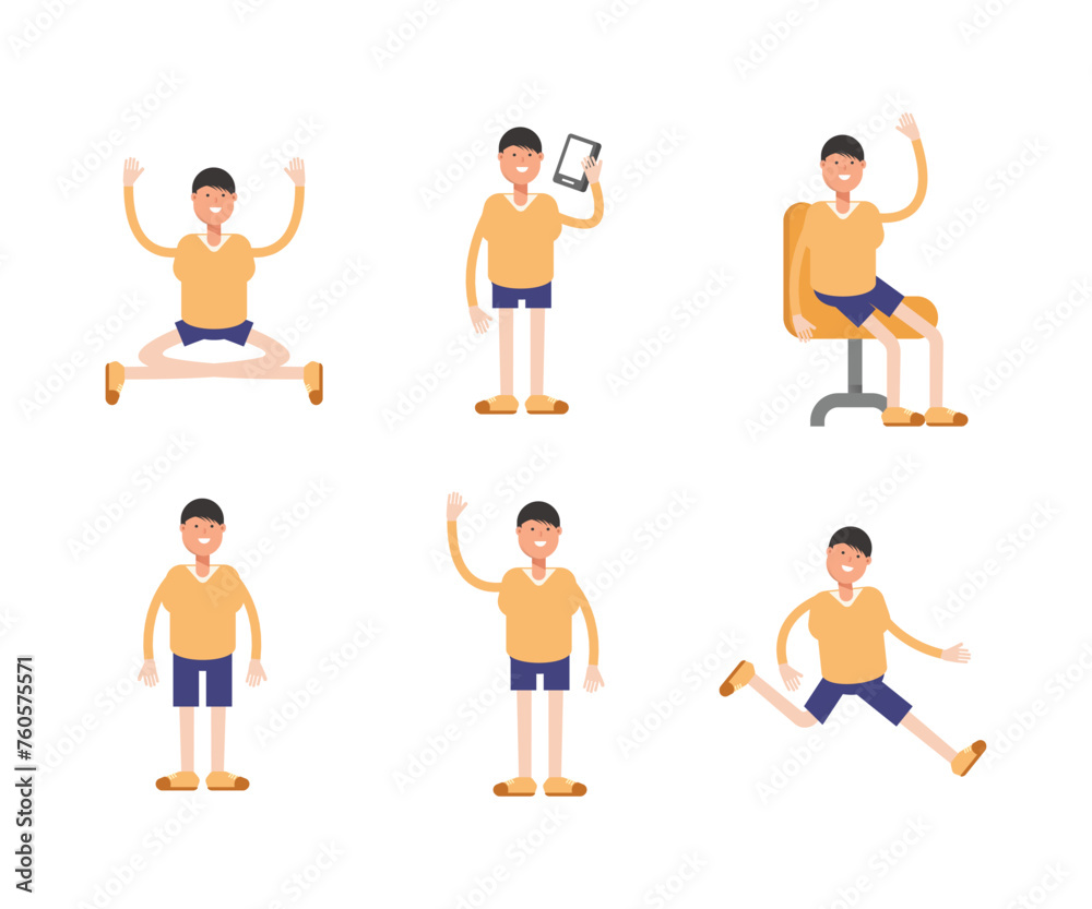 boy characters set vector illustration boy characters set vector illustration