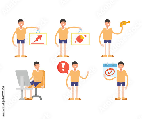 boy characters set vector illustration