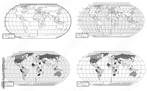 world map on white background