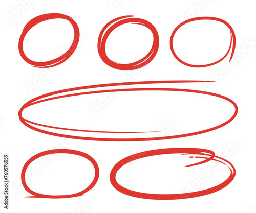 red hand drawn circle marker for highlighting text