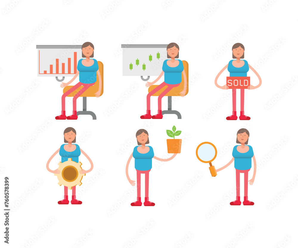 woman characters set vector illustration woman characters set vector illustration