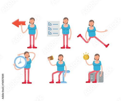 woman characters set vector illustration