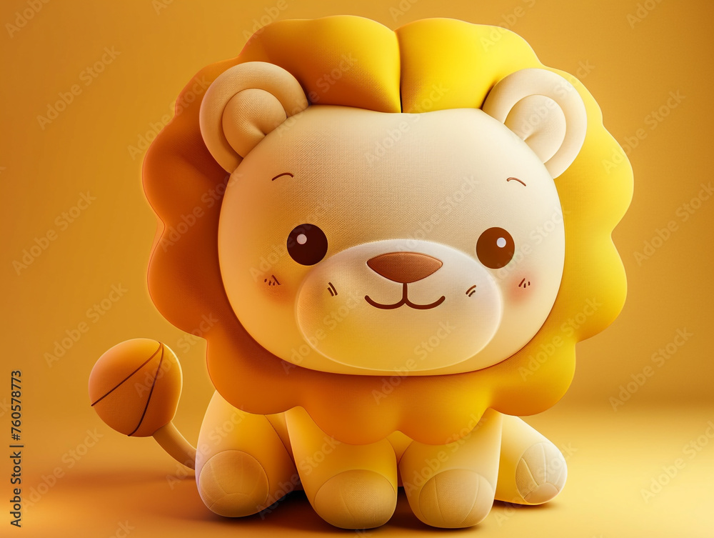 A squishy plush toy with a cute lion character. Has a soft surface and is loved by children.