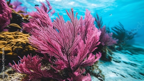 Vibrant Pink Sea Fan in Oceanic Waters