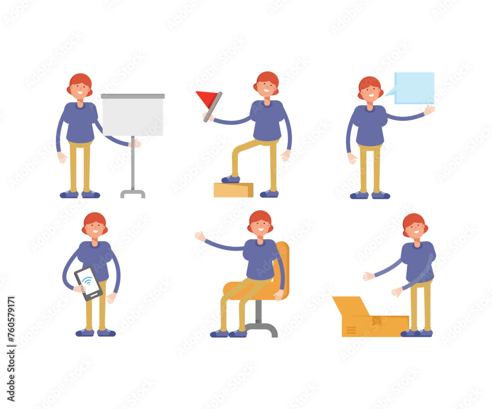 girl characters set vector illustration girl characters set vector illustration