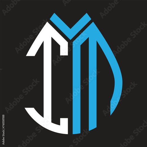 IM letter logo design on black background. IM creative initials letter logo concept. IM letter design.
