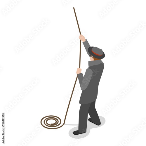 3D Isometric Flat Vector Set of Criminal Set, Thiefs and Burglars. Item 6