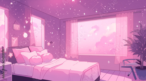 星空が可愛い風景壁紙素材