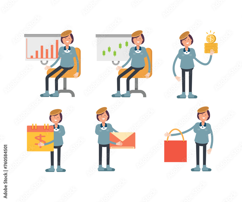 girl students characters set in various poses vector illustration girl students characters set in various poses vector illustration