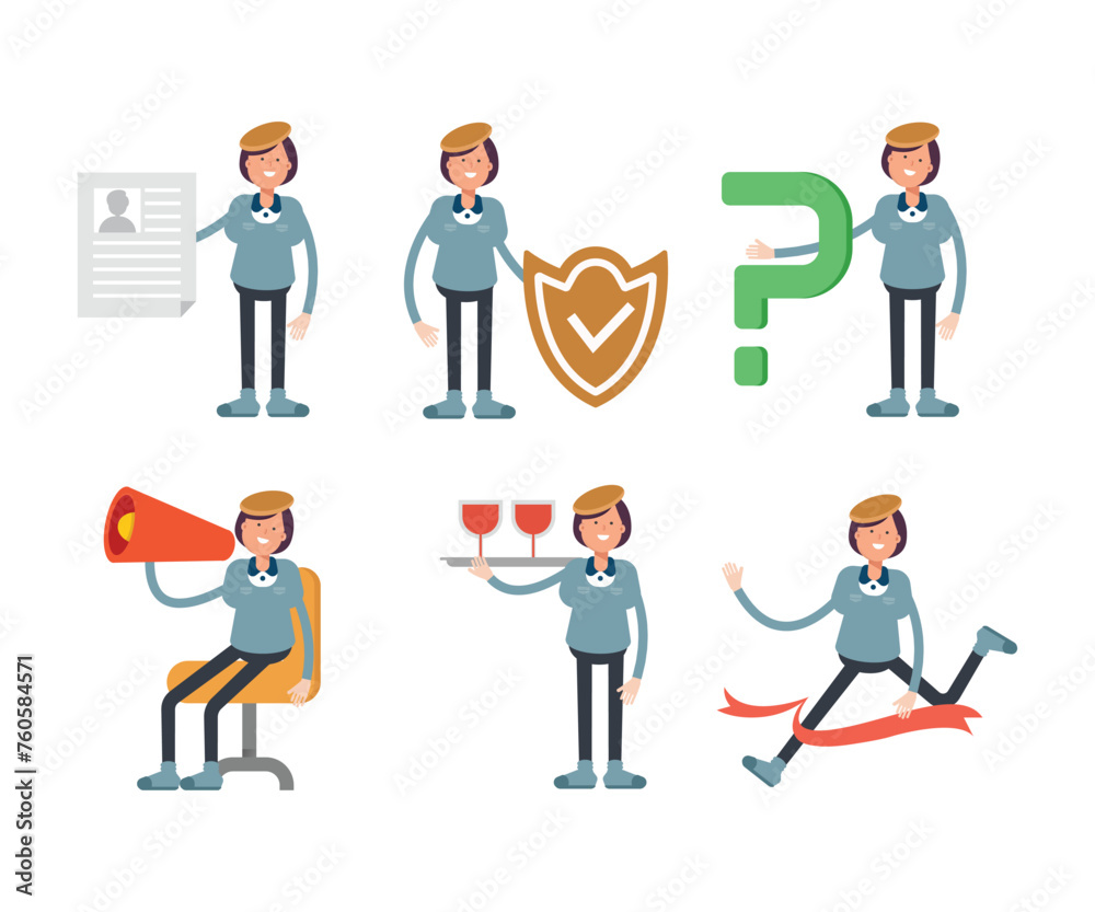 girl students characters set in various poses vector illustration girl students characters set in various poses vector illustration