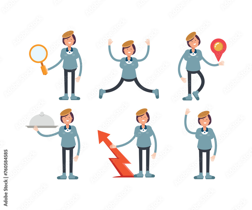 girl students characters set in various poses vector illustration girl students characters set in various poses vector illustration