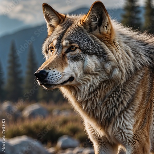 Wolf. Generative AI Technologie photo