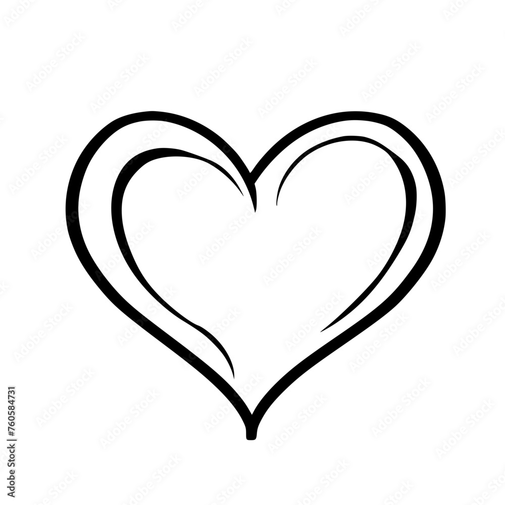 hand drawn heart illustration Generative AI hand drawn heart illustration Generative AI
