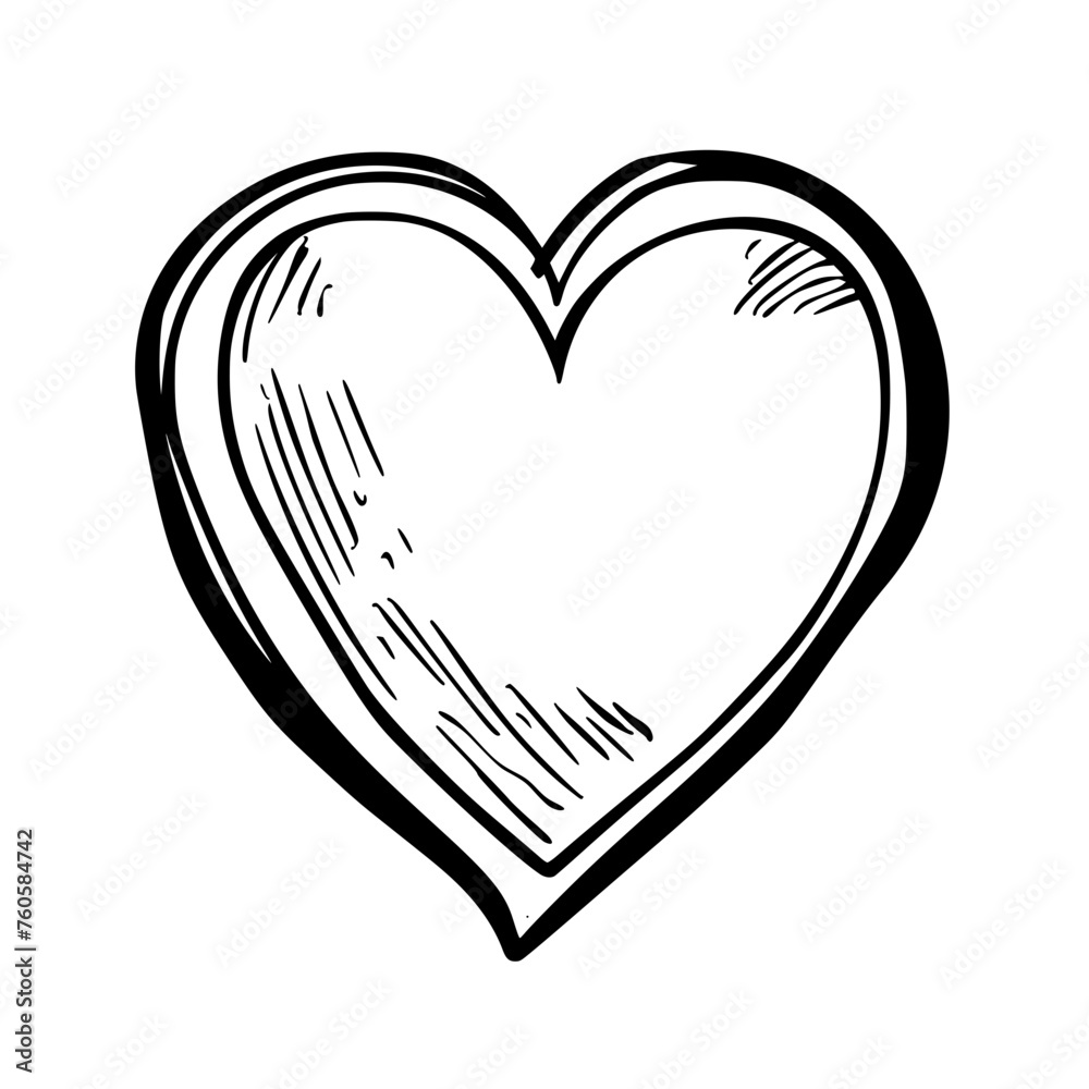 custom made wallpaper toronto digitalhand drawn heart illustration Generative AI