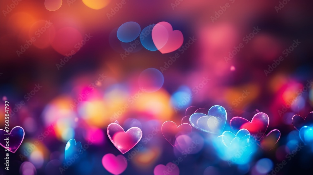 a heart background with blurred lights