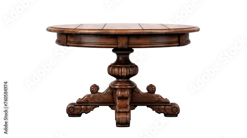 Vintage table Interior design concept furniture for living isolated on clear png background and transparent background, AI generative. 