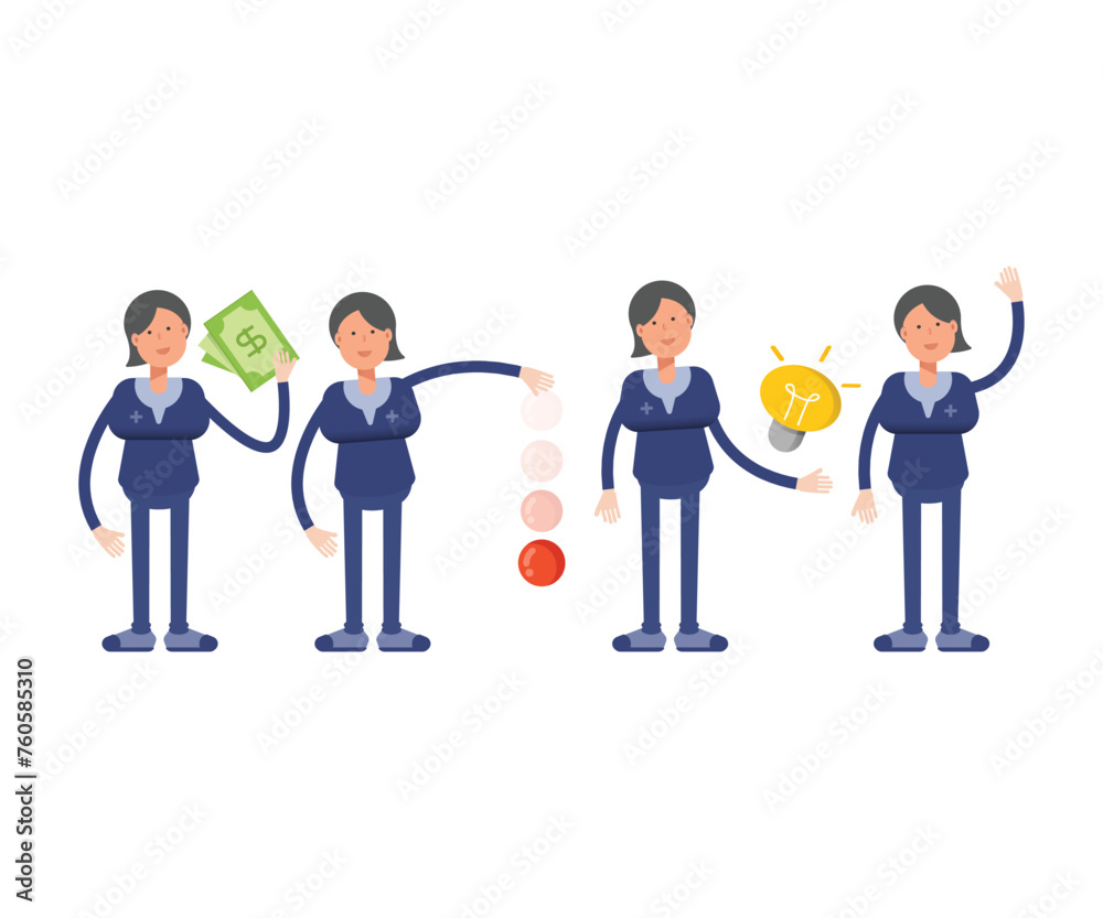 female doctor characters set vector illustration female doctor characters set vector illustration