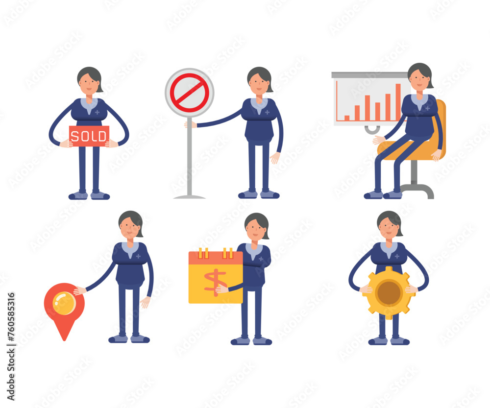 female doctor characters set vector illustration female doctor characters set vector illustration